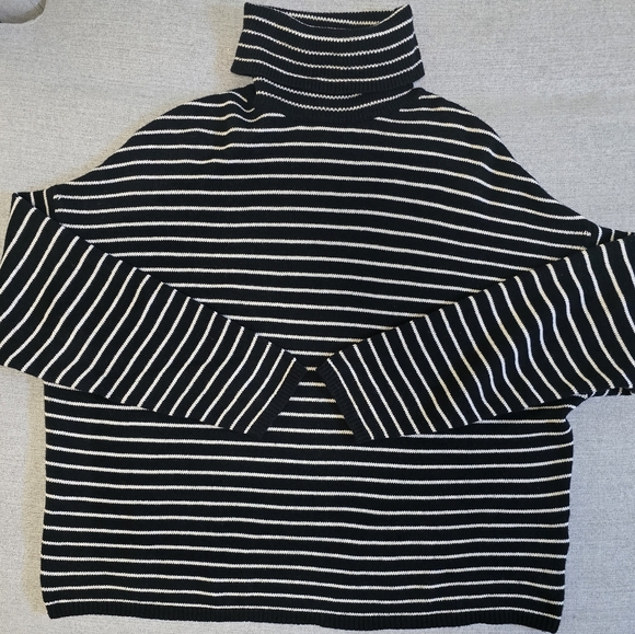 All Saints black and white turtle neck sweater